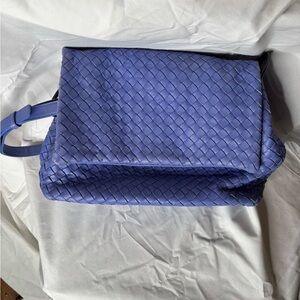Bottega Veneta Lavender Intrecciato Woven Nappa Leather Flap Shoulder Bag